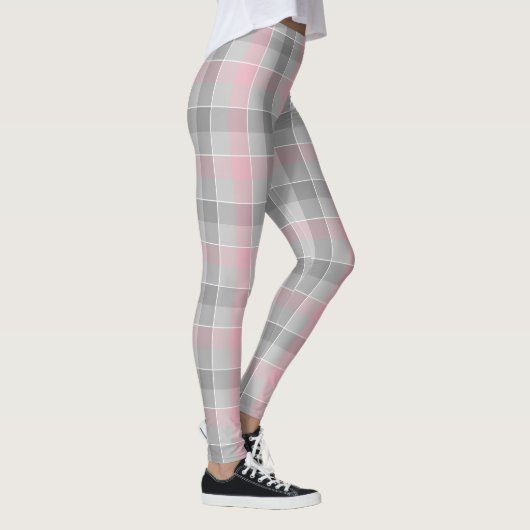 roze en grijze geruite plaid leggings (Rechts)