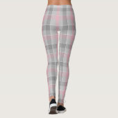 roze en grijze geruite plaid leggings (Achterkant)