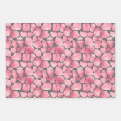Roze en grijze Giraffe afdrukken Inpakpapier Vel (Voorkant 3)