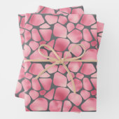 Roze en grijze Giraffe afdrukken Inpakpapier Vel (In situ)
