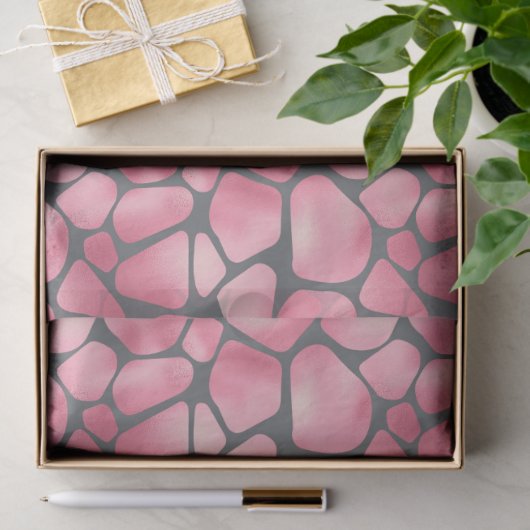 Roze en grijze Giraffe Afdrukontkoppeling Tissuepapier (Geschenk)