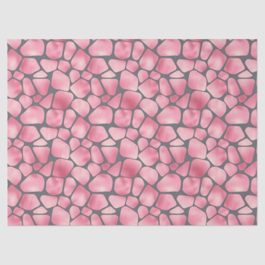 Roze en grijze Giraffe Afdrukontkoppeling Tissuepapier (Voorkant)