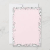 Roze en Grijze Glitter Pram Baby shower Kaart (Achterkant)