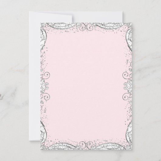 Roze en Grijze Glitter Pram Baby shower Kaart (Achterkant)