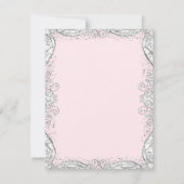Roze en Grijze Glitter Pram Baby shower Kaart (Achterkant)