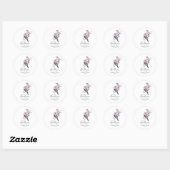 Roze en Grijze Hummingbird Bruiloft Dank u Ronde Sticker (Vel)