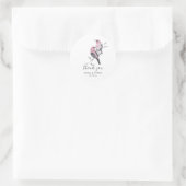 Roze en Grijze Hummingbird Bruiloft Dank u Ronde Sticker (Tas)