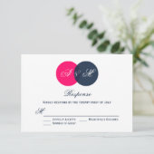 Roze en grijze ingetwijnde cirkels RSVP-Kaart RSVP Kaartje (Staand voorkant)