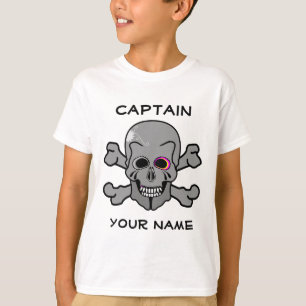 Roze en grijze jolly roger t-shirt