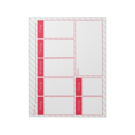 Roze en grijze kalenderlaptop notitieblok (Linkerzijde)