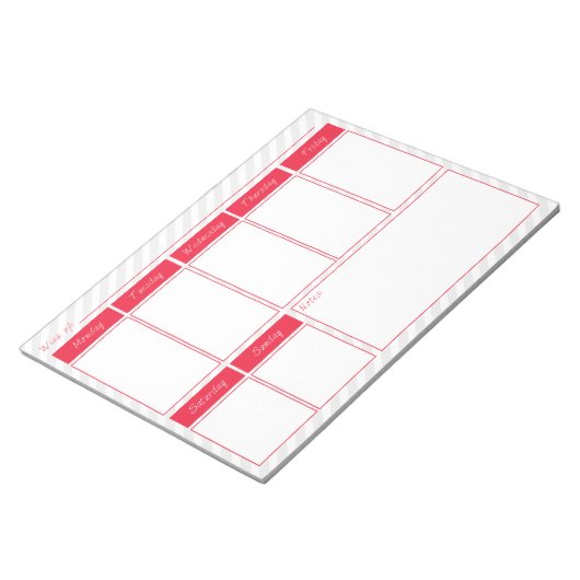 Roze en grijze kalenderlaptop notitieblok (Schuin)