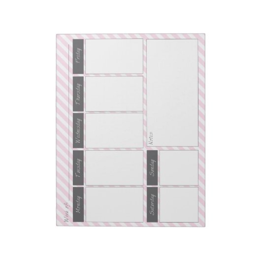 Roze en grijze kalenderlaptop notitieblok (Linkerzijde)