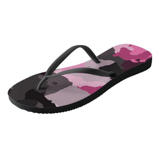 roze en grijze kamo teenslippers (Schuin)