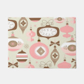  roze en grijze kerstsieraden deurmat (Voorkant)