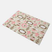  roze en grijze kerstsieraden deurmat (Schuin)