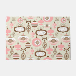 roze en grijze kerstsieraden deurmat