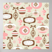  roze en grijze kerstsieraden poster (Voorkant)