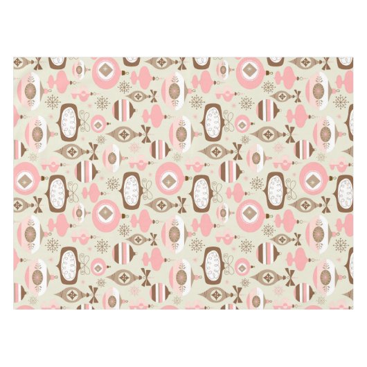  roze en grijze kerstsieraden tafelkleed (Voorkant (Horizontaal))