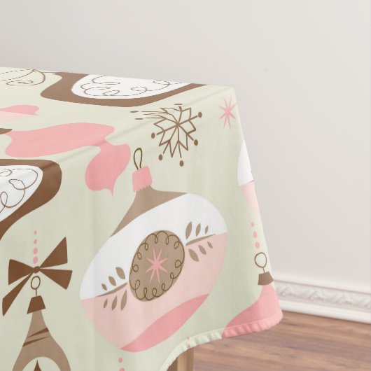  roze en grijze kerstsieraden tafelkleed (Voorbeeld)