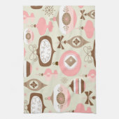  roze en grijze kerstsieraden theedoek (Verticaal)