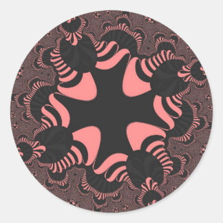 Roze en grijze kruis ronde sticker