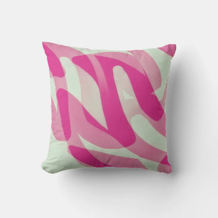 Roze en Grijze Kunst Abstract Funky Sierkussen