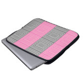 Roze en grijze laptop Hoesje met abstract design Laptop Sleeve (Voorkant onderkant)