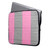 Roze en grijze laptop Hoesje met abstract design Laptop Sleeve (Voorkant Links)