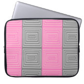 Roze en grijze laptop Hoesje met abstract design Laptop Sleeve (Voorkant)