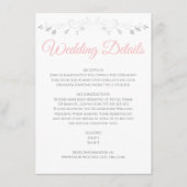 Roze en grijze legant bruiloft - Enclosure Card Informatiekaartje (Voorkant)