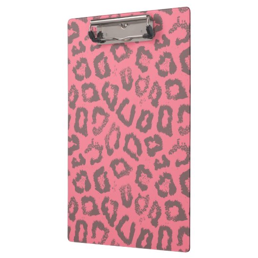Roze en grijze luipaard Cheetah Animal Print Klembord (Links)