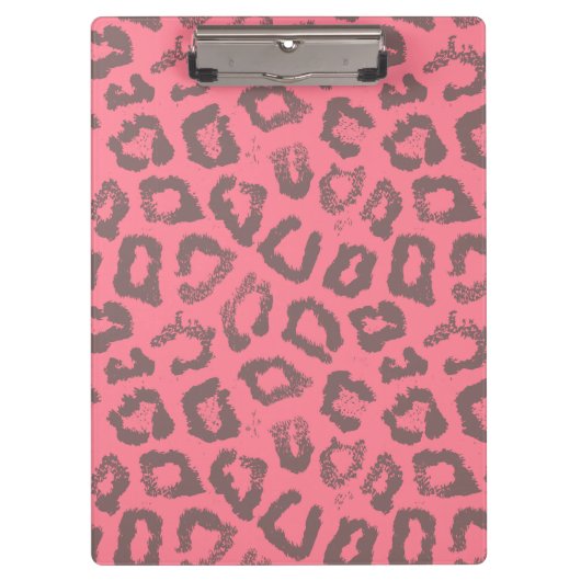 Roze en grijze luipaard Cheetah Animal Print Klembord (Voorkant)