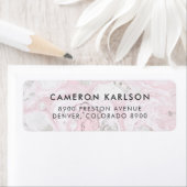 Roze en grijze marmer Simple San Serif Typografie Etiket (Insitu)