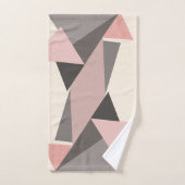 Roze en grijze Mid-eeuwse Moderne Geometrisch Bad Handdoek (Handdoek)