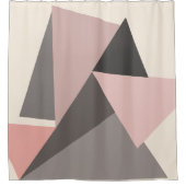 Roze en grijze Mid-eeuwse Moderne Geometrisch Douchegordijn (Voorkant)