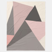 Roze en grijze Mid-eeuwse Moderne Geometrisch Fleece Deken (Voorkant)