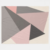 Roze en grijze Mid-eeuwse Moderne Geometrisch Fleece Deken (Voorkant (Horizontaal))