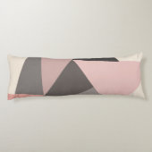 Roze en grijze Mid-eeuwse Moderne Geometrisch Lichaamskussen (Achterkant)
