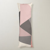 Roze en grijze Mid-eeuwse Moderne Geometrisch Lichaamskussen (Achterkant (Verticaal))