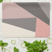 Roze en grijze Mid-eeuwse Moderne Geometrisch Theedoek (Gevouwen)