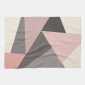 Roze en grijze Mid-eeuwse Moderne Geometrisch Theedoek (Horizontaal)