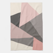 Roze en grijze Mid-eeuwse Moderne Geometrisch Theedoek (Verticaal)