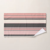 Roze en grijze Mid-eeuwse Moderne Stripes Bad Handdoek (Handdoek)