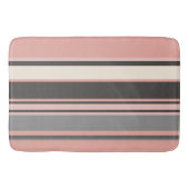 Roze en grijze Mid-eeuwse Moderne Stripes Badmat (Voorkant)