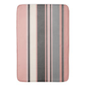 Roze en grijze Mid-eeuwse Moderne Stripes Badmat (Voorkant Verticaal)