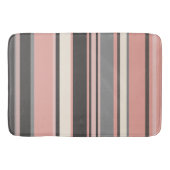 Roze en grijze Mid-eeuwse Moderne Stripes Badmat (Voorkant)