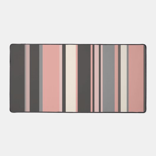 Roze en grijze Mid-eeuwse Moderne Stripes Bureaumat (Voorkant)