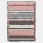 Roze en grijze Mid-eeuwse Moderne Stripes Deken (Voorkant Verticaal)