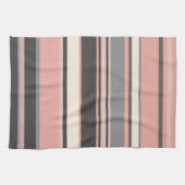 Roze en grijze Mid-eeuwse Moderne Stripes Theedoek (Horizontaal)