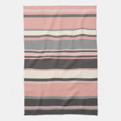 Roze en grijze Mid-eeuwse Moderne Stripes Theedoek (Verticaal)